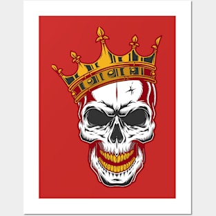 Skull with golden crown Posters and Art